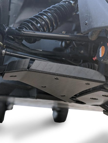 Protect your Can-Am Maverick X3 64" Suspension with durable UHMW Front Arm Guards - Enhance the strength of your vehicle.
